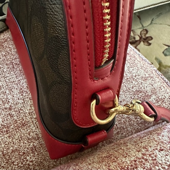 Coach F76674 Red and Brown Crossbody Bag - Picture 9 of 13